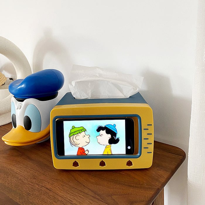 retro TV style smart phone stand tissue case 4colors / レトロ