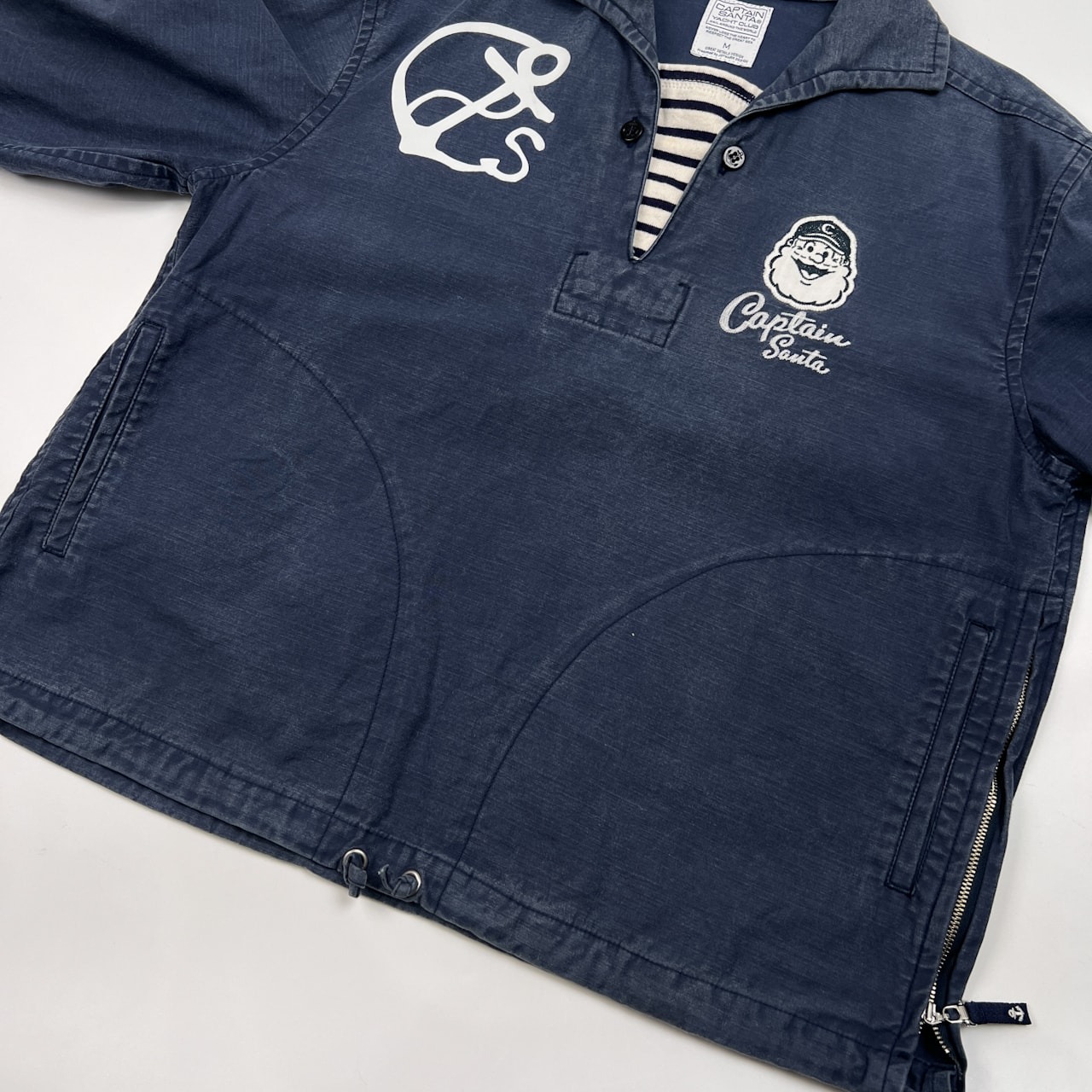 激渋 CAPTAIN SANTA キャプテンサンタ YACHT CLUB プルオーバー マリン ジャケット サイズ M /ネイビー/ジョイマークデザイン/日本製