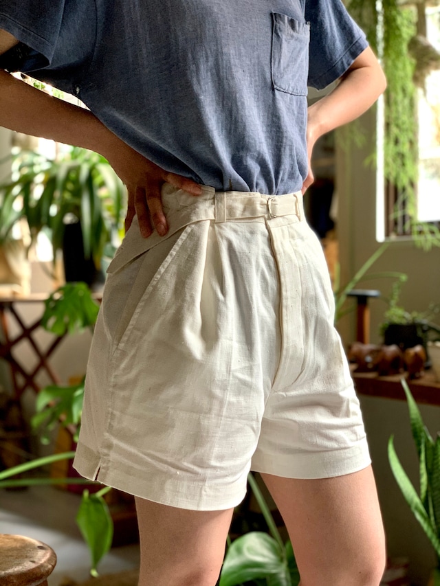 70’s vintage “s/s safari style pants” “white” d.stock
