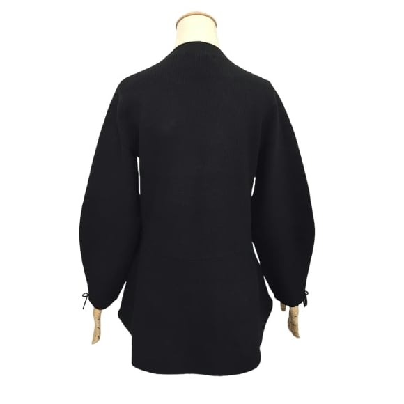 スーパービューティー ニット チュニック 胸元リボン 2421023 ブラック