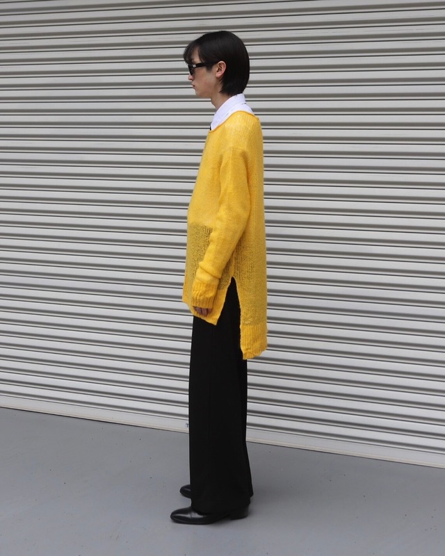 Mesh long length front drop knit