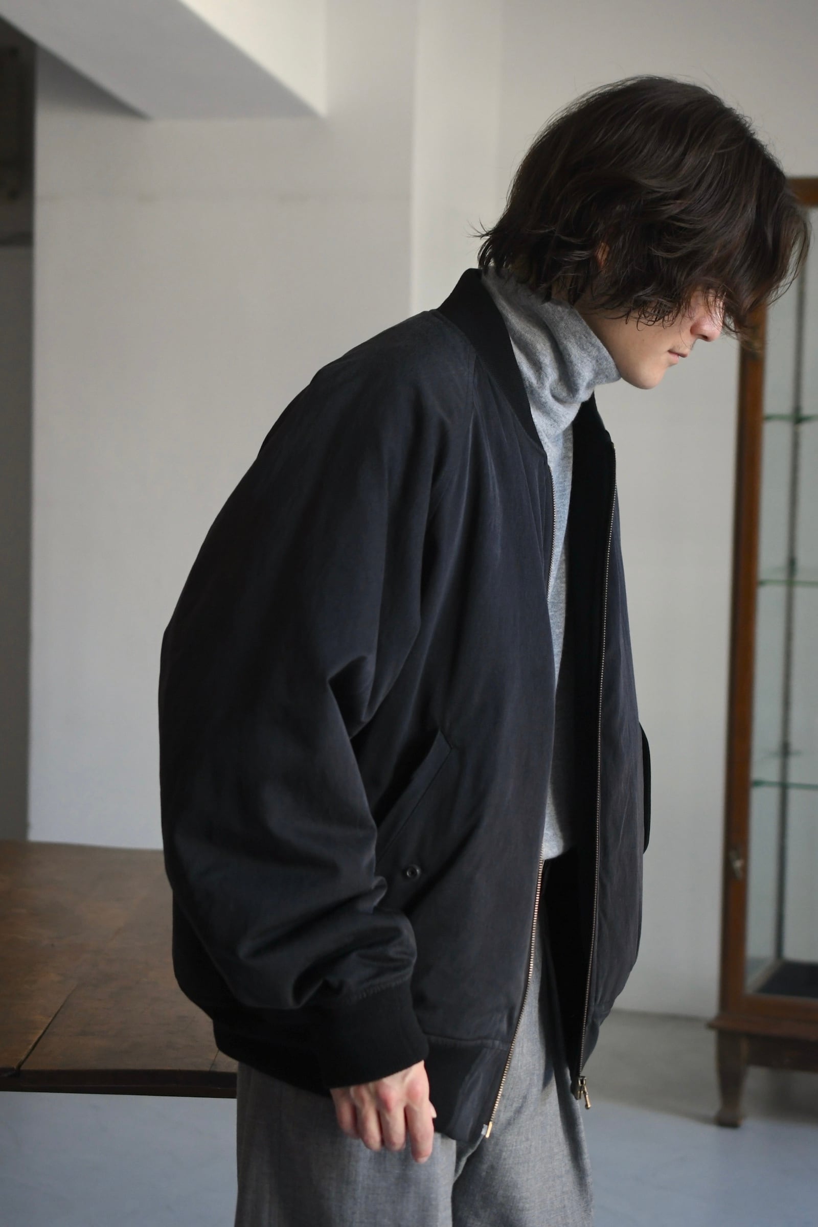 A.PRESSE / Silk Padding Jacket (Black) | Pay ID