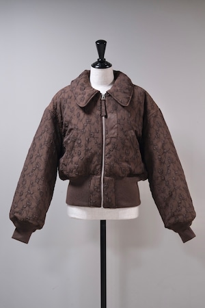 【FETICO】 Floral jacquard bomber jacket -brown-