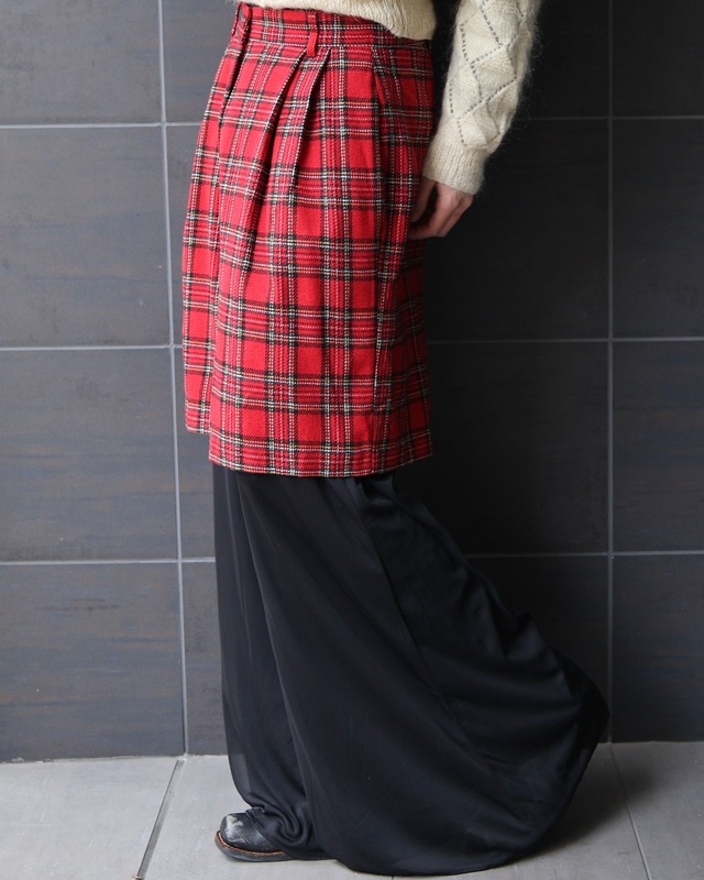 2-pleat check shorts