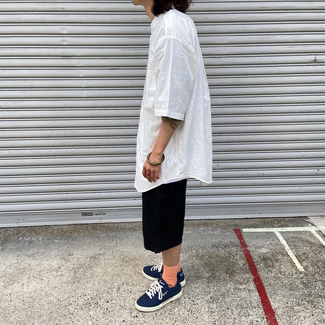 『送料無料』90sデッドストック　nautica 半袖BDシャツ　L ワンポイント　白