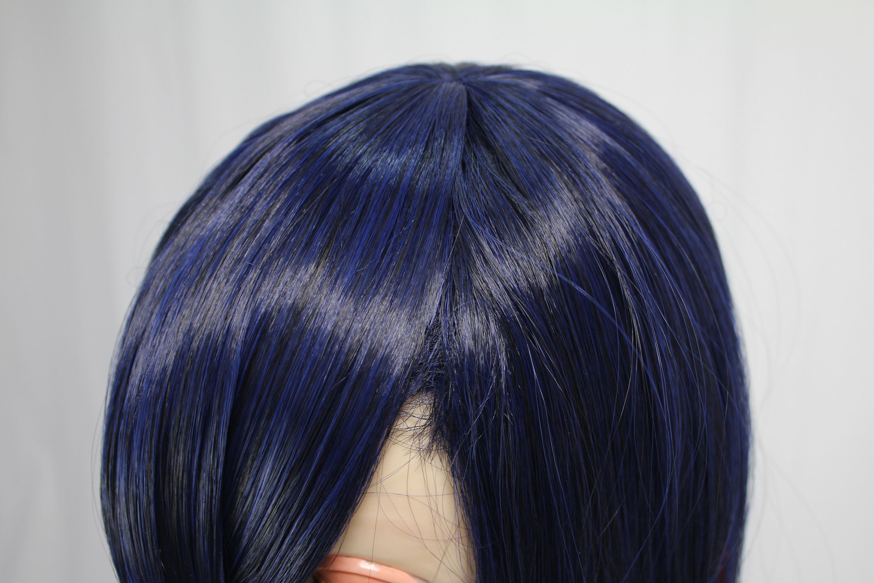 コスプレ耐熱ウィッグ ネイビー レッド インナー 2トーン ロング