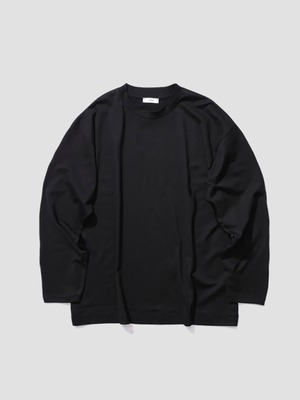 ATON　SUVIN 60/2 OVERSIZED LONG SLEEVE T-SHIRT　BLACK　KKAGLW0018