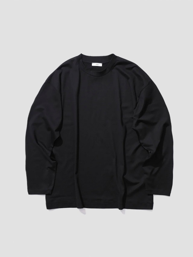 ATON　SUVIN 60/2 OVERSIZED LONG SLEEVE T-SHIRT　BLACK　KKAGLW0018
