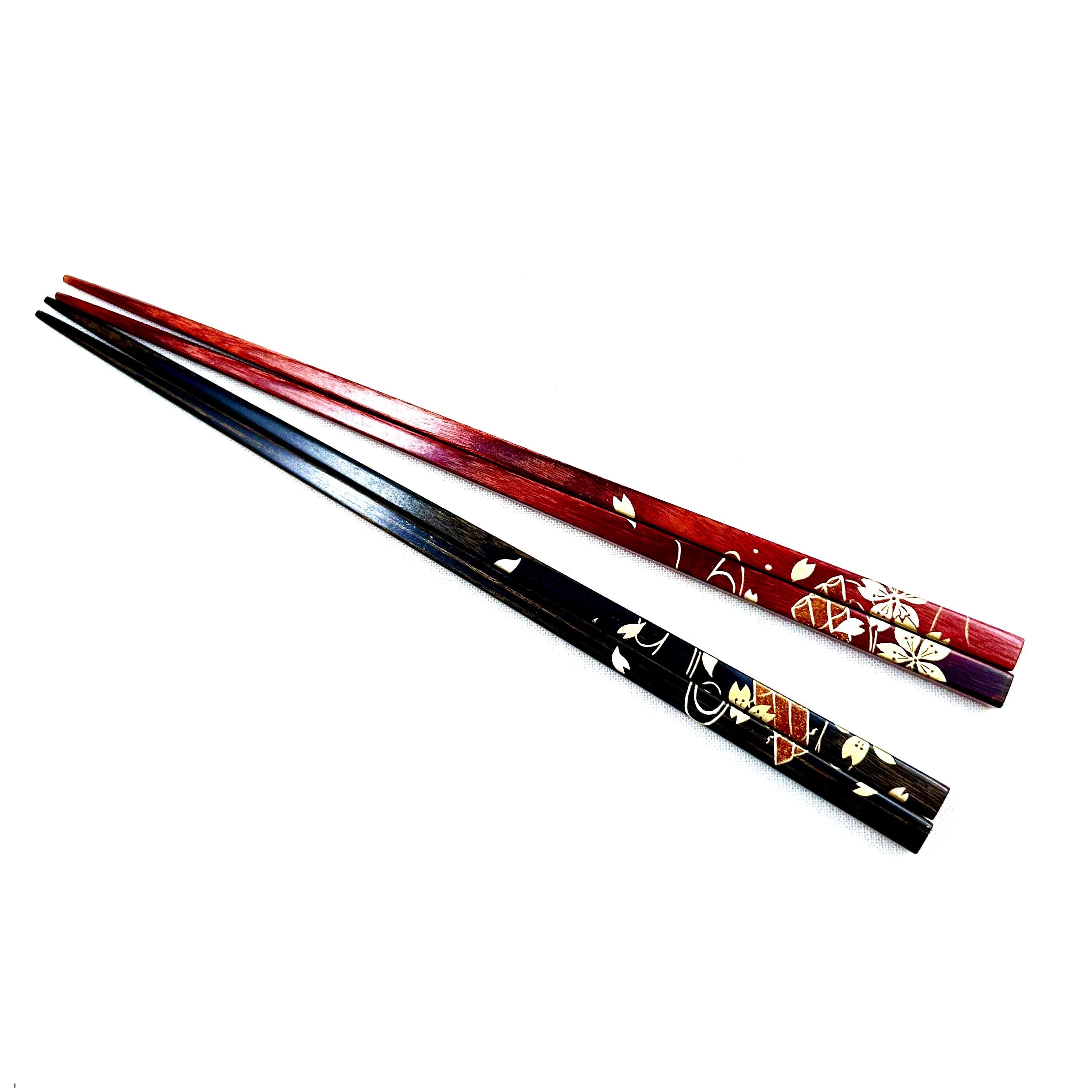桜と筏高台寺蒔絵」よりそい箸 | hasiyakaede
