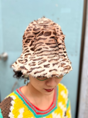 Vintage leopard tulip fur hat ( ヴィンテージ レオパード チューリップ ファー ハット )
