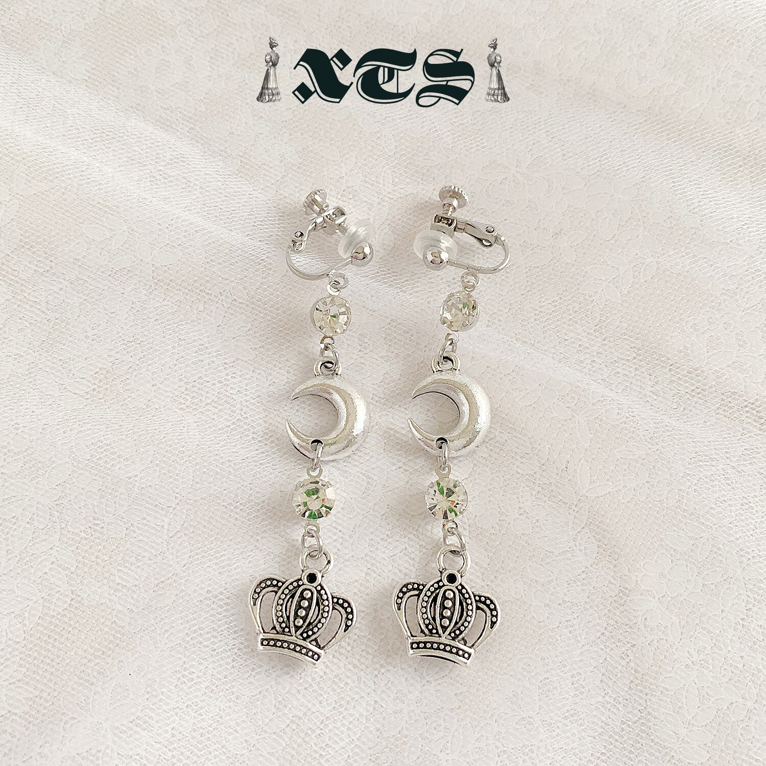 Moon & Crown Earring【TS0233】