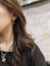 THIN HOOP with CROSS / シンフープピアスウィズクロス