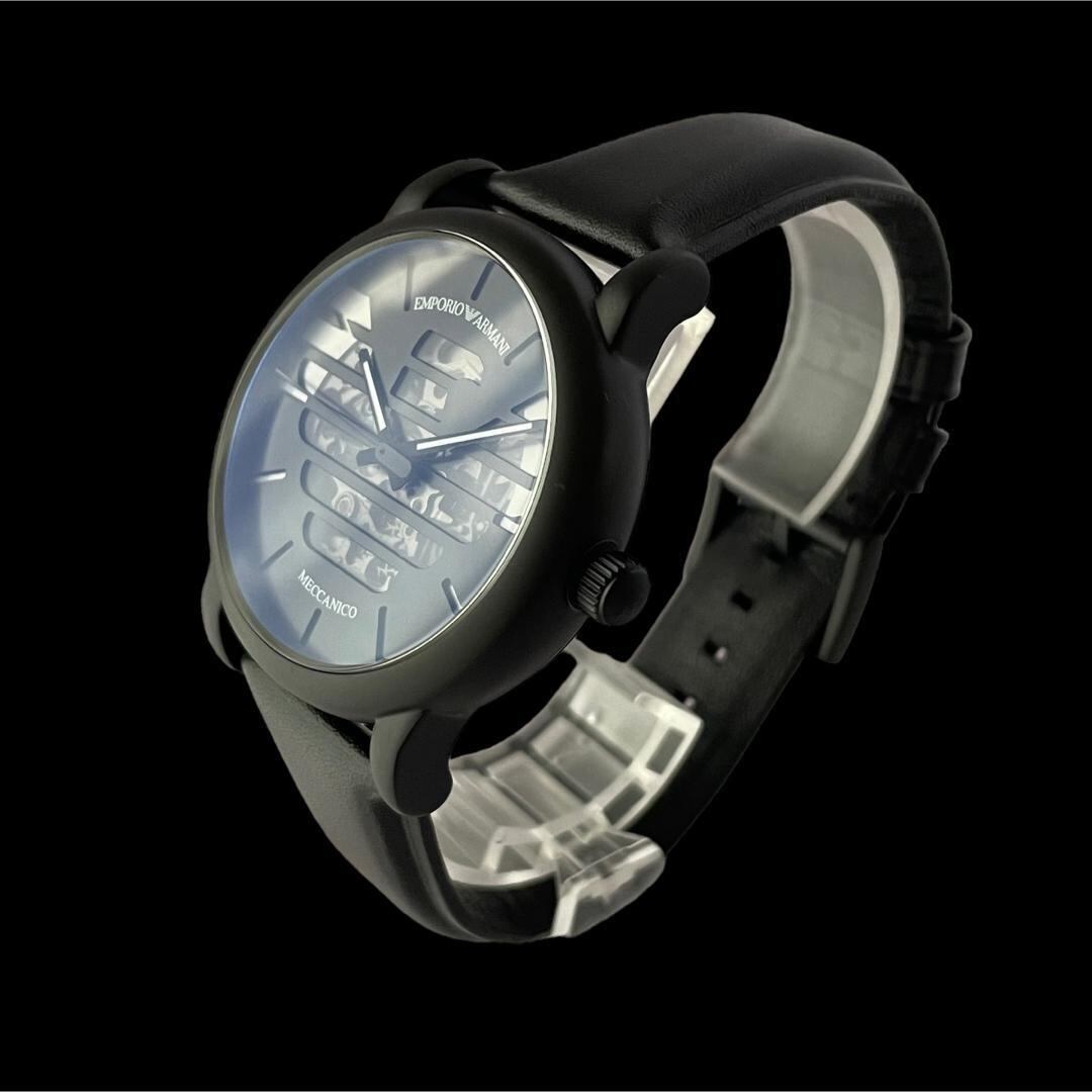 【新品未使用】エンポリオアルマーニ メンズ腕時計★自動巻きスケルトン ブラック黒