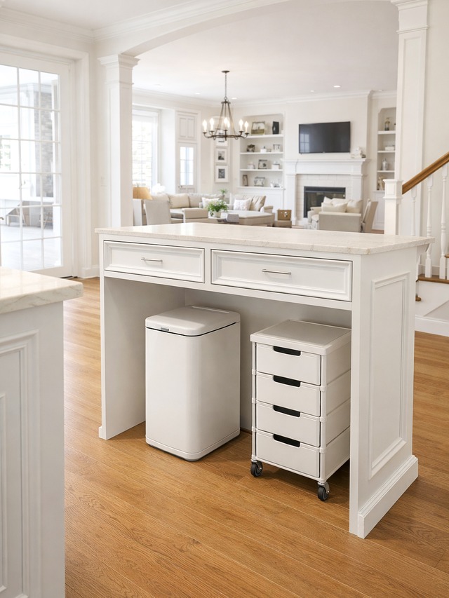 海外インテリア風キッチンカウンター179 (大理石天板・アイランドカウンター)W1200 オーダーメイド家具