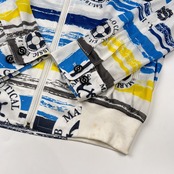 PAGELO パジェロ 総柄 メッシュ ジップアップ パーカー ジャケット サイズ M /メンズ/ホワイト×ネイビーブルー×イエロー×グレー