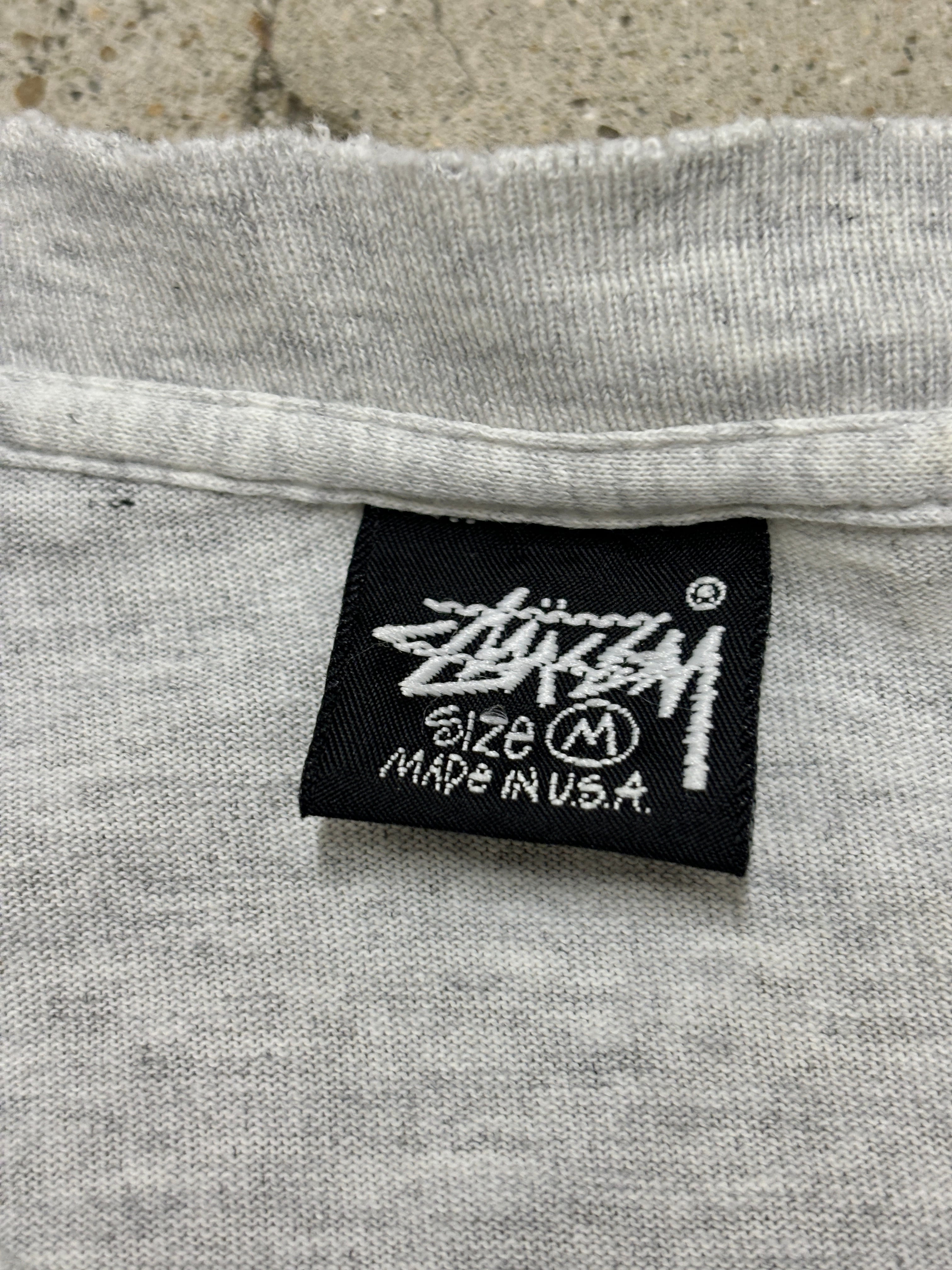 90s OLD STUSSY/Sign Language print Tee/USA製/黒タグ/M/手話プリント