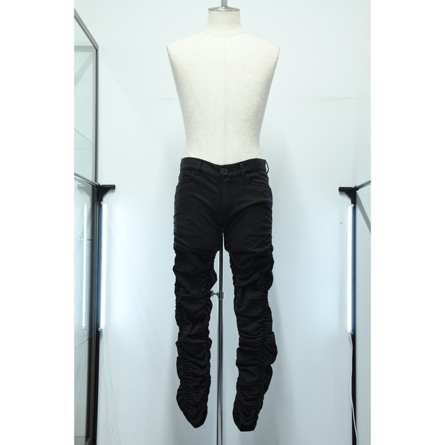 【MiDiom】【サンプル】Washed Denim Shirring Skinny