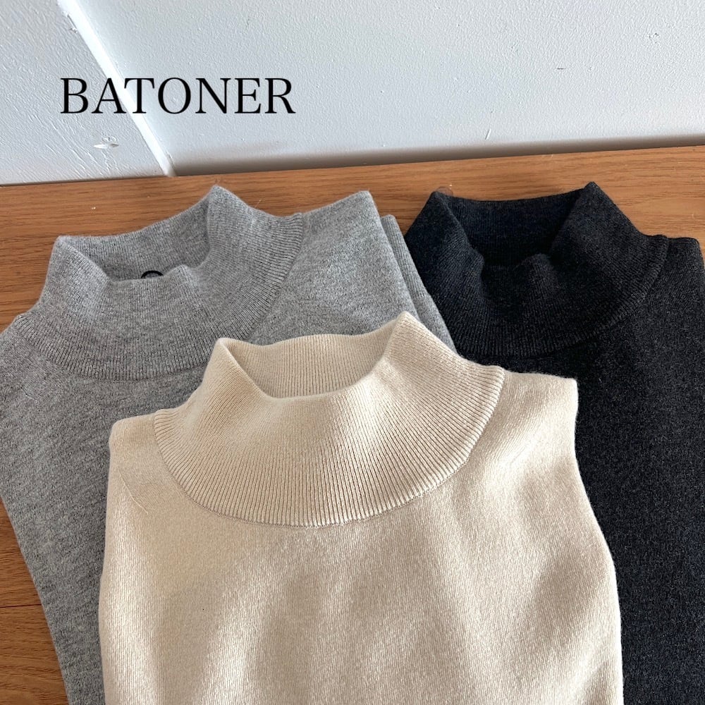 BATONER/バトナー・SUNSHINE CASHMERE MOCK NECK | a flat shop