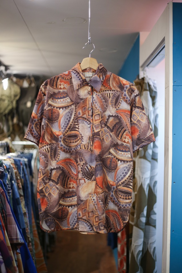 Vintage euro abstract art print pullover tops