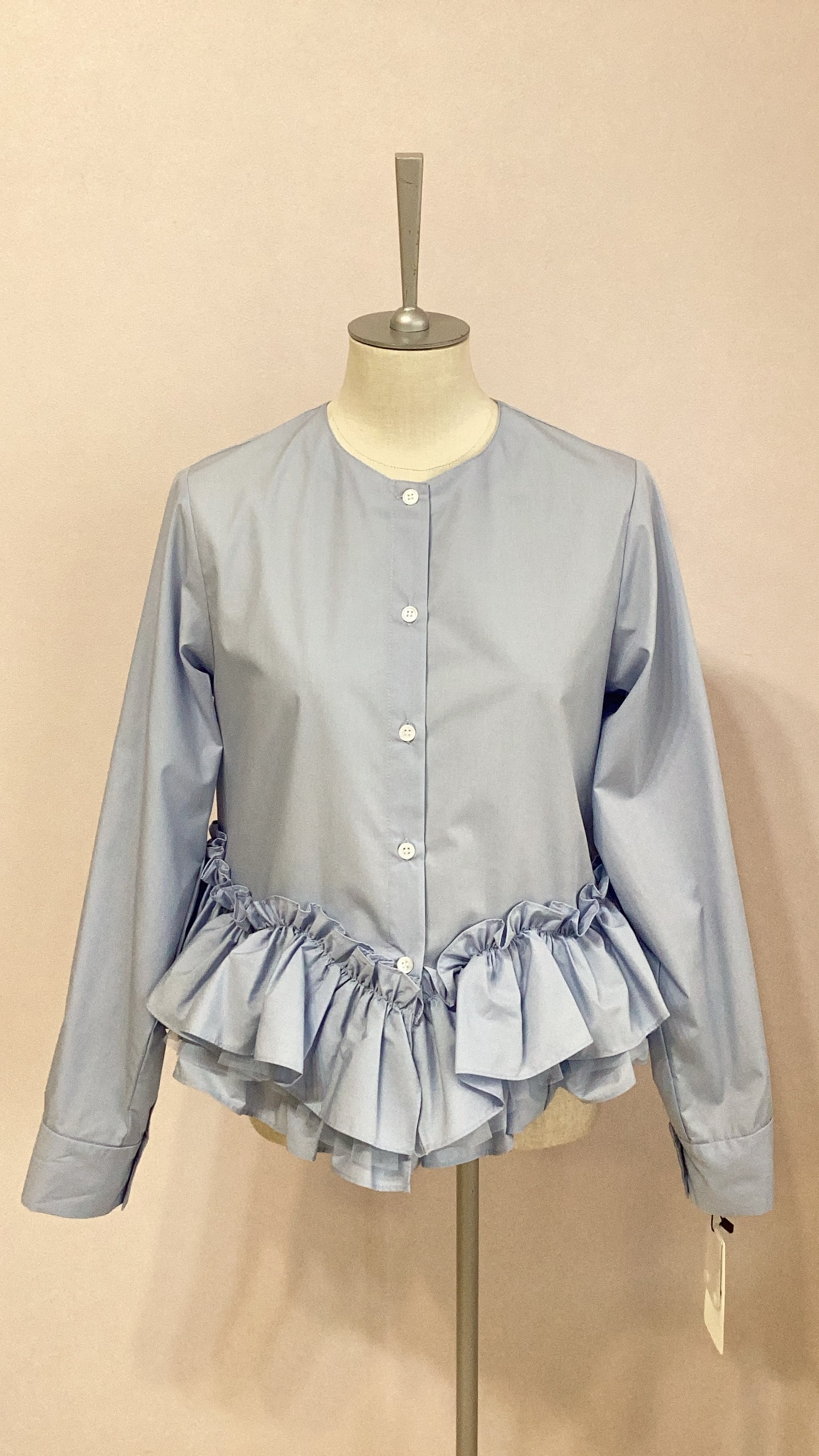 PICCIN PERLA ぺプラムチュールブラウス No.908220 サックスブルー ピッチン Mサイズ