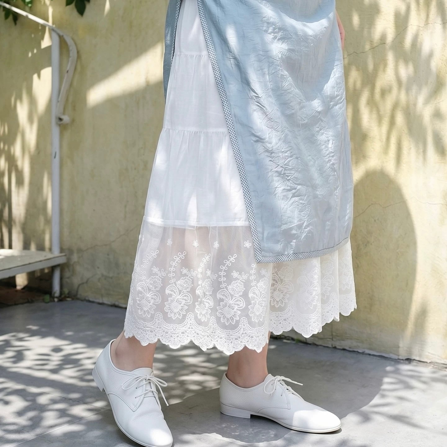 刺繍レース シアーティアードペチパンツ 2color fu1105