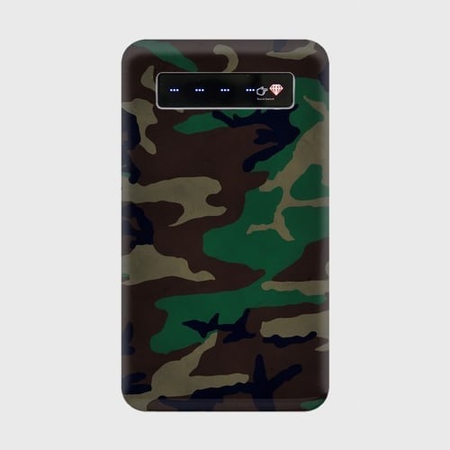 ウッドランド迷彩 モバイルバッテリー モバイルバッテリー microUSBケーブル(蓄電用コード)