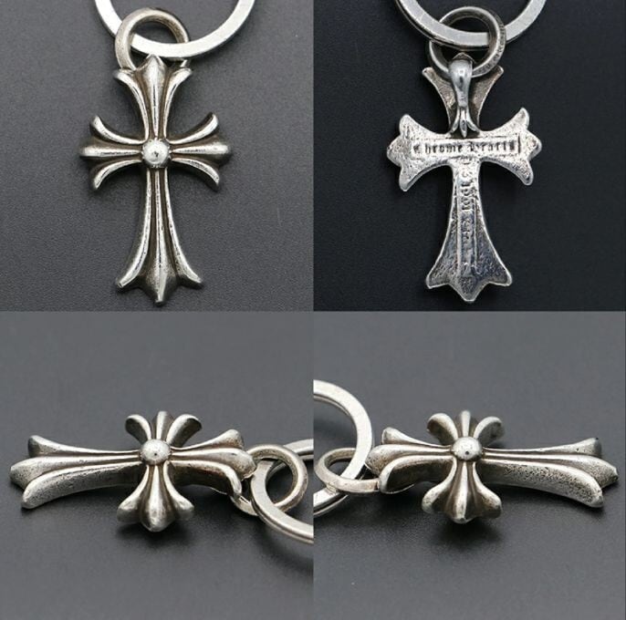【鑑定済】クロムハーツ スモールCHクロス ダガー キーリング キーホルダー CHROME HEARTS クロムハーツ スモールCHクロス キーリング