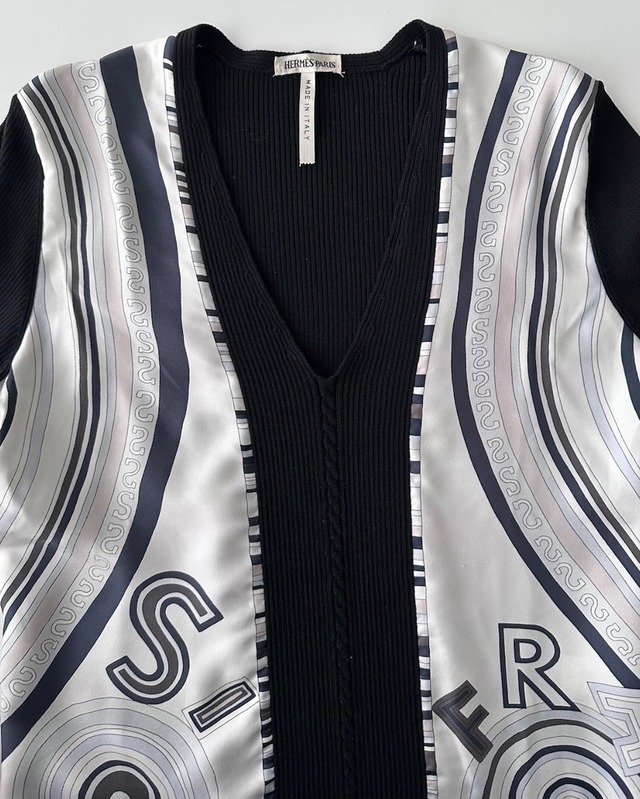 HERMÈS by Martin Margiela　COTTON×SILK TWILL REINE KNIT TOP