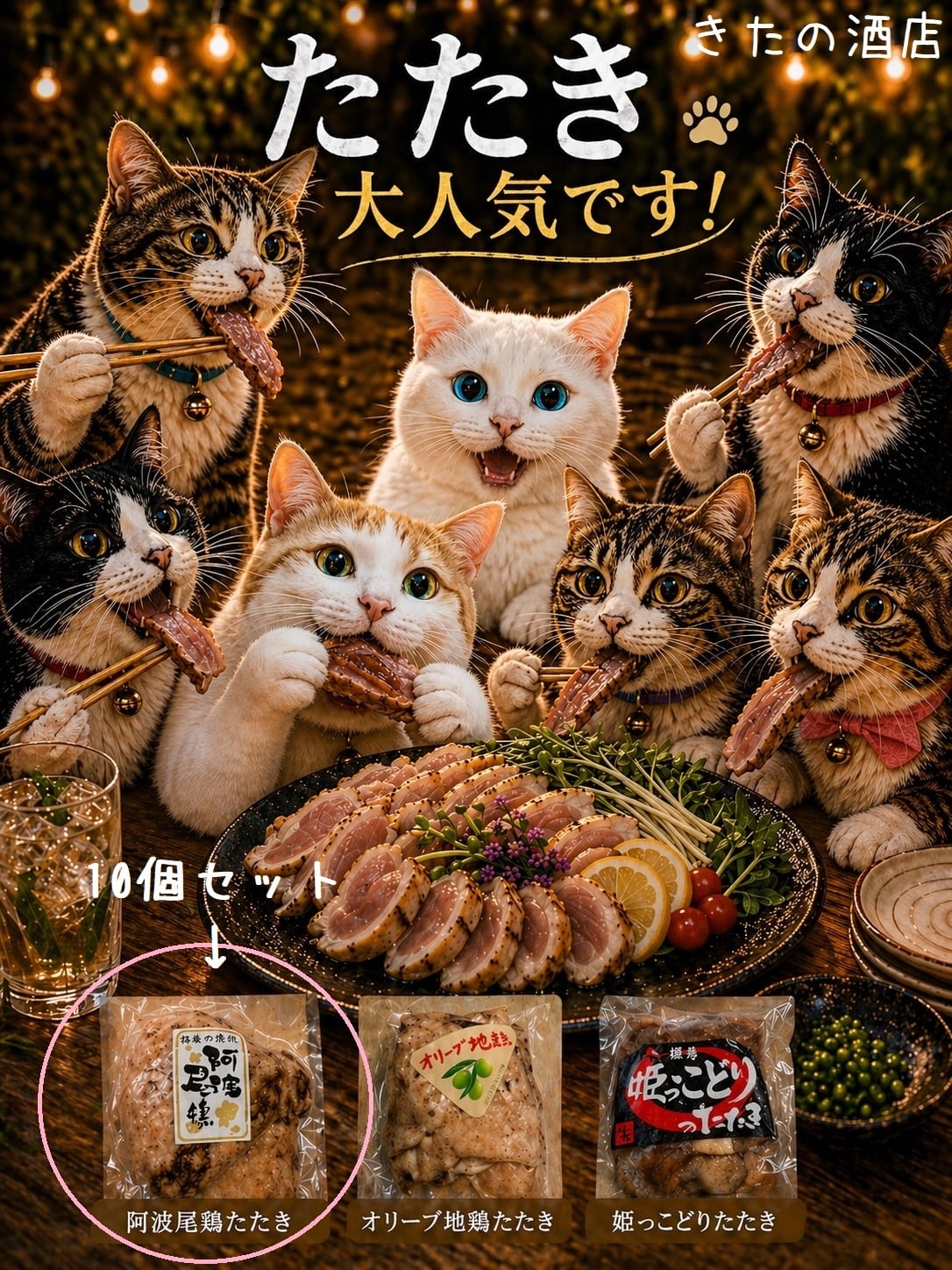 冷凍食品『阿波尾鶏たたき 200g』解凍のみで食べられます。 | きたの酒店