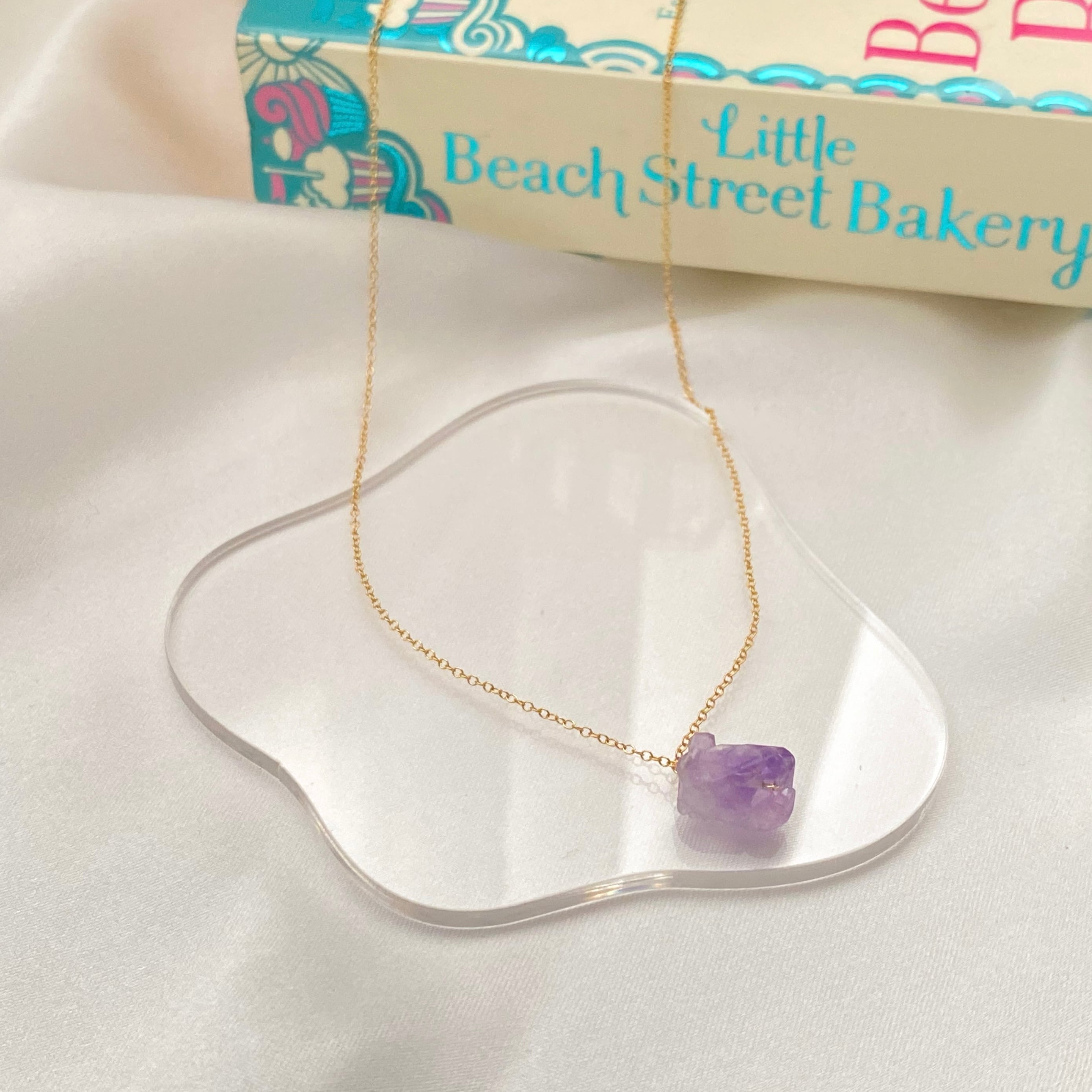 ラフロックアメジストネックレス ゴールド（14KGF） | Bubble Gem