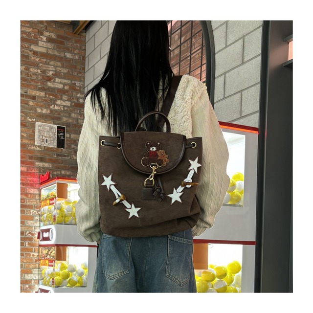Hottieオリジナル秋のブラウン熊＆星バックパック