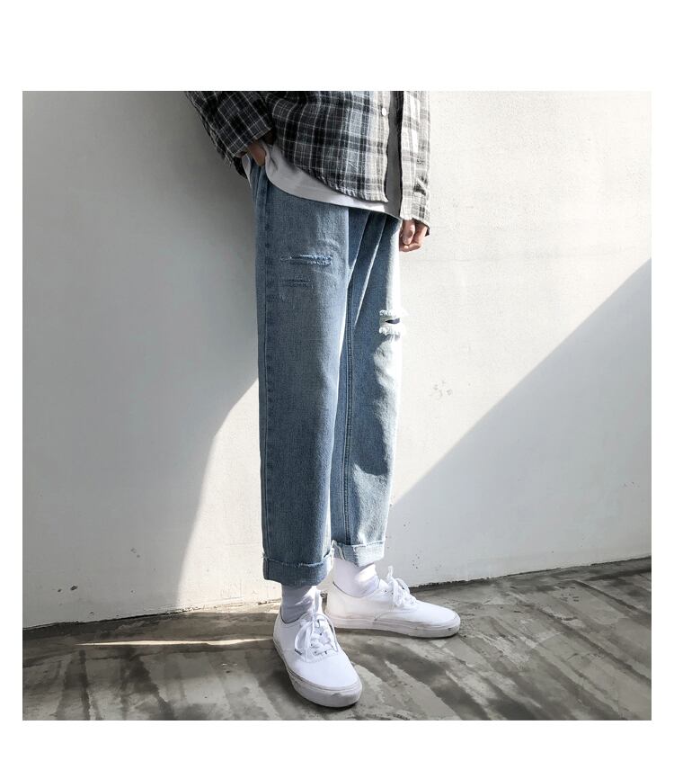 全1色 デニム パンツ ストレート カジュアル 無地 おしゃれ