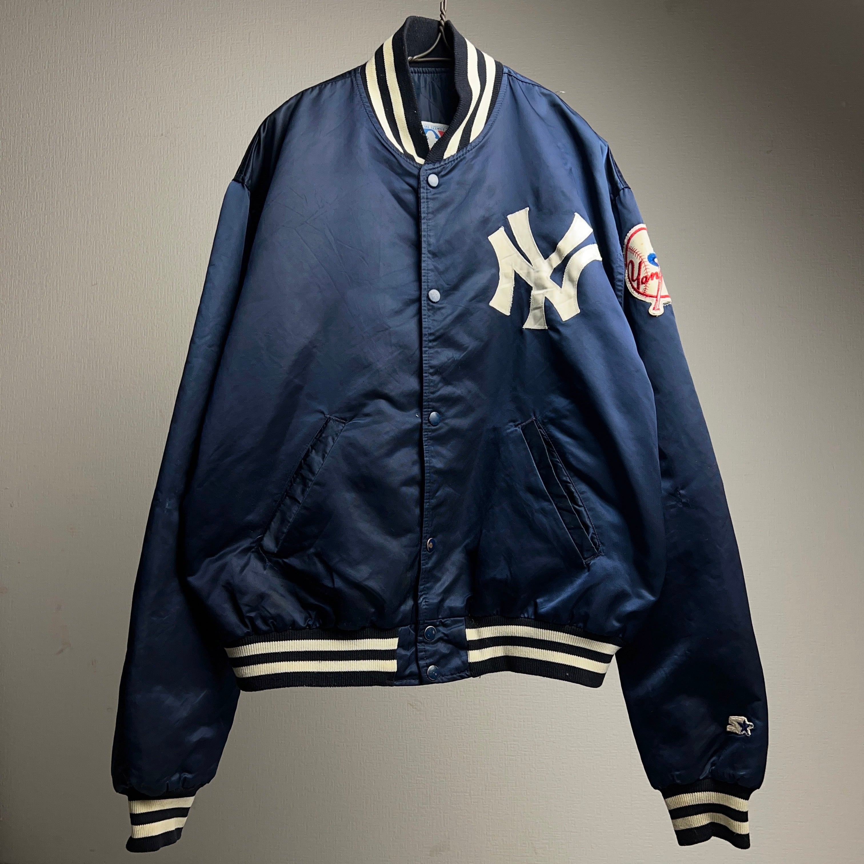90's NY YANKEES Baseball Jacket SIZE XL ヤンキース ジャケット スタジャン ナイロン MLB  90年代【0908A88】【送料無料】