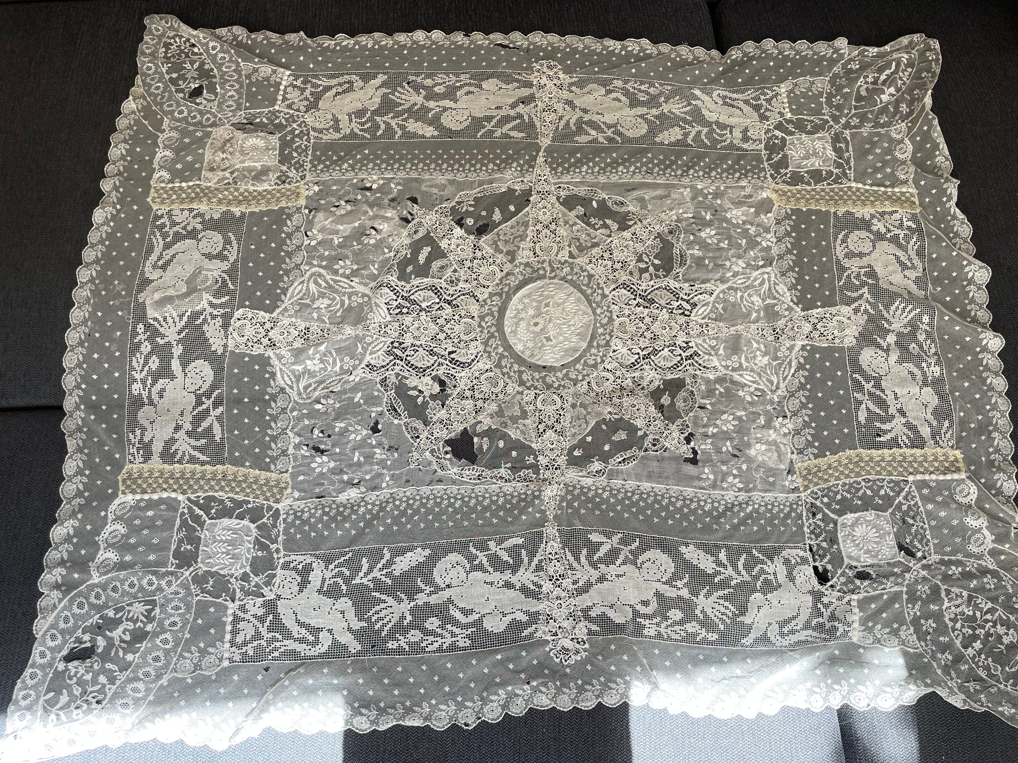 送料込み表示】ref : 194 アンティークレース・ランプカバー | Epines