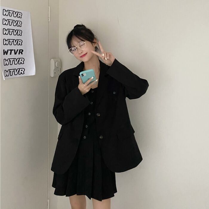 スーツのスーツの女性の2020年初秋の新しい英国スタイルの緩いスリングプリーツスカート+小さな薄い小さなスーツ クレセントシティ37345632690