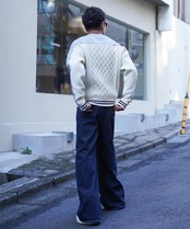 【#Re:room】CABLE KNIT SWITCHING SWEAT TRAINER［REC807］