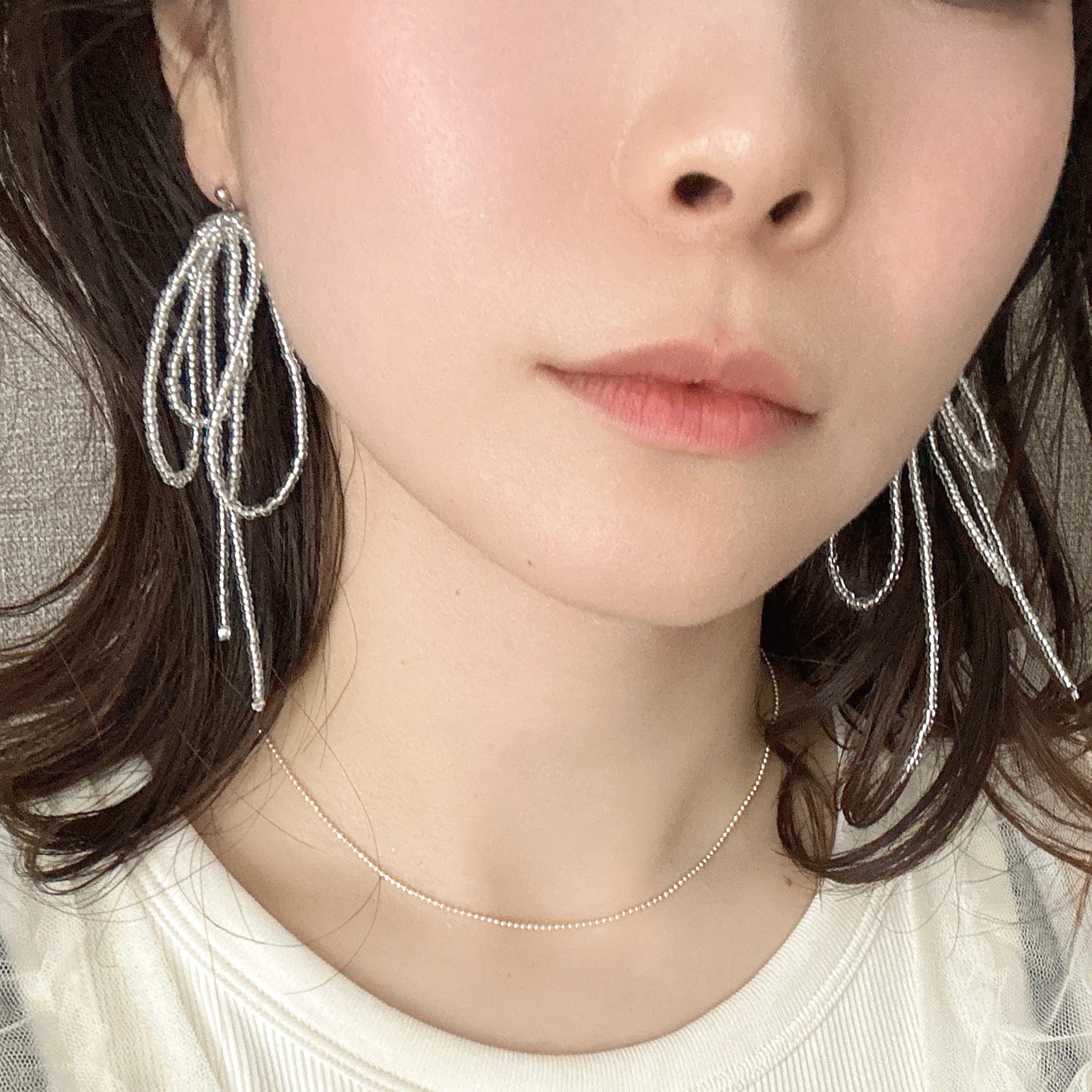 unique〕リボンビーズピアス / e-050 | Pay ID