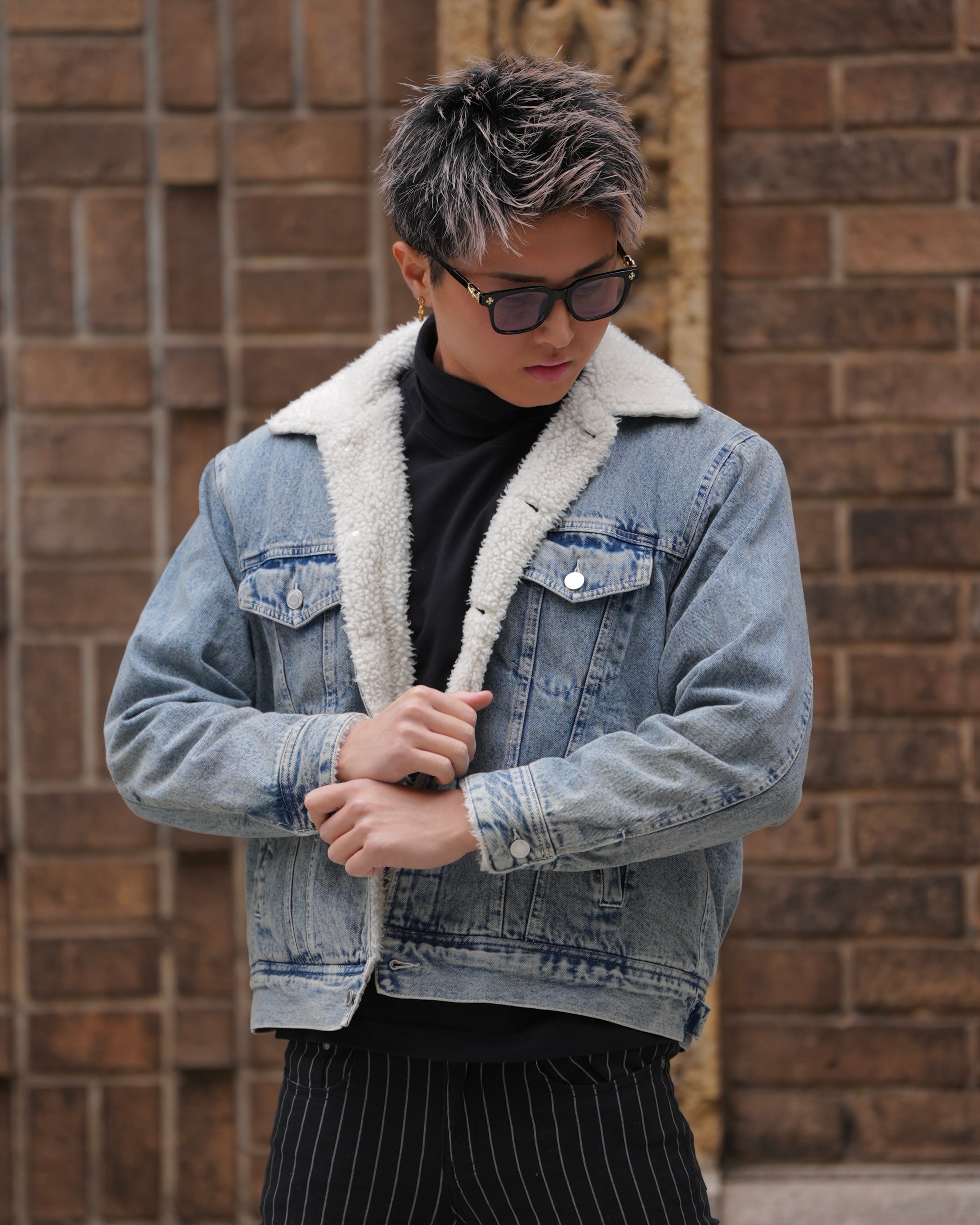 BELINDA DENIM BOA JACKET【BEL-M-029】 | BELINDA OFFICIAL