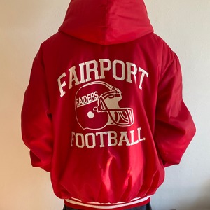 made in usa  Quality Lettering &apparel  FAIRPORT RAIDERS team blouson {アメリカ製　Quality Lettering &apparel　ナイロン中綿　チームブルゾン　古着　used メンズ}