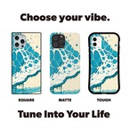 受注生産 iPhoneケース ブルーの泡マーブリング｜水面模様 MARB030A