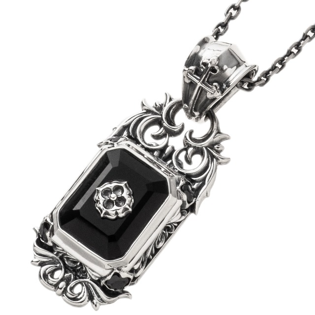 スクエアブルータイガーアイペンダント ACP0363 Square blue tiger eye pendant シルバーアクセサリー Silver Jewelry Brand