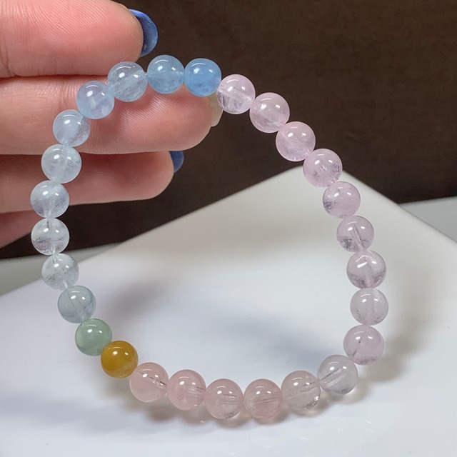 爽やかパステル☆グラデーションミックスベリル ブレスレット