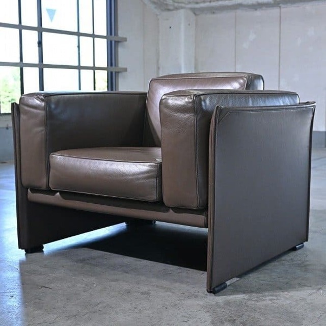 Cassina 105万「405 DUC」ラウンジアームチェア D MARIO BELLINI 1人掛け 本革 リビング ソファ カッシーナ マリオ・ベリーニ デュック【中古家具/中古インテリア/USED家具ユーズド家具/リサイクル】