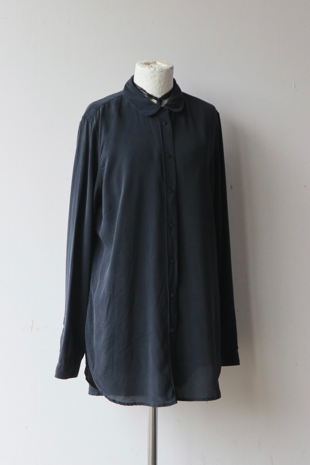 80s-90s Euro black silk shirt