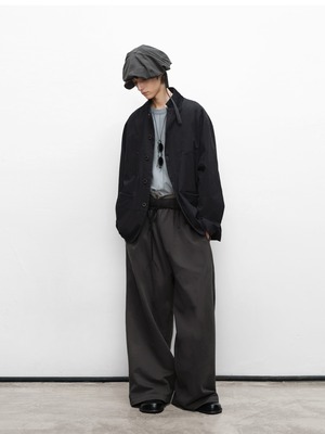 DECESOLO 25AW  ウエストバンド ワイドレッグスウェットパンツ