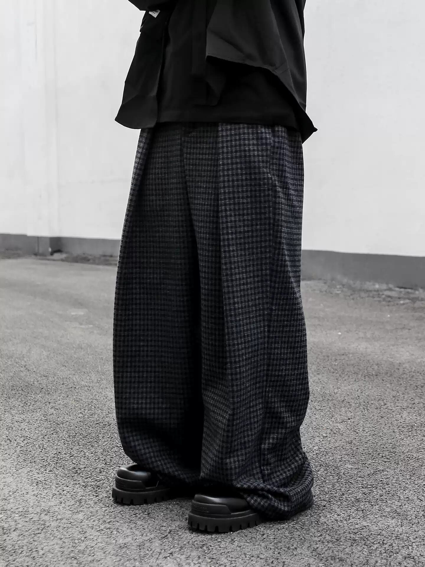 【ORV0180】Plaid Brushed Wide Pants / 2color