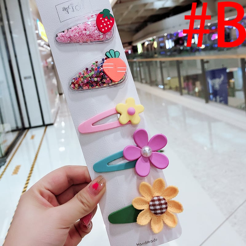 ベビーヘアクリップ ヘアピン リボン 麦わら帽子 お花 ハンドメイド