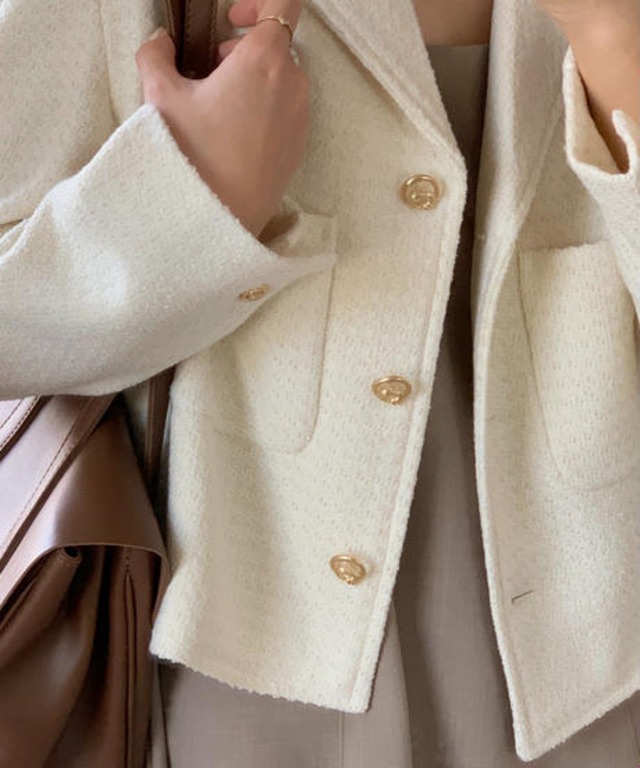 《即納商品》pluie tweed jacket (ivory / blue)