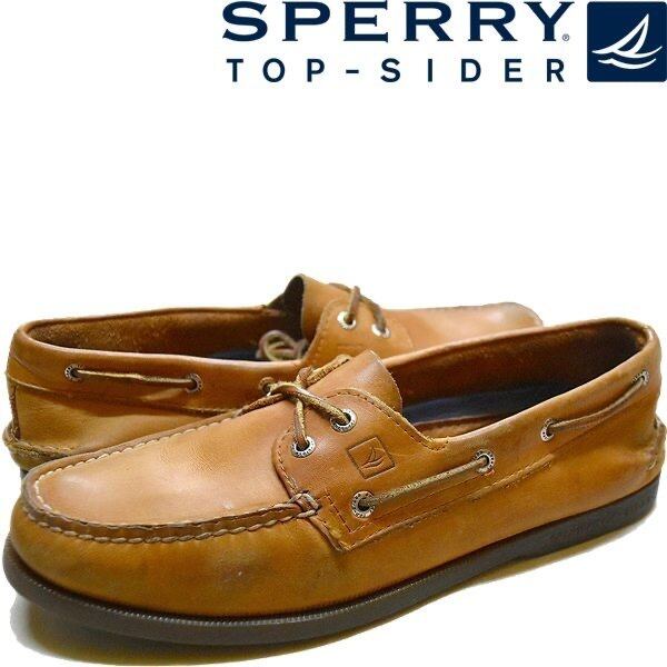 1点物◇トップサイダーSPERRY茶革靴レザーデッキシューズ古着 1点物◇トップサイダーSPERRY茶革靴レザーデッキシューズ古着