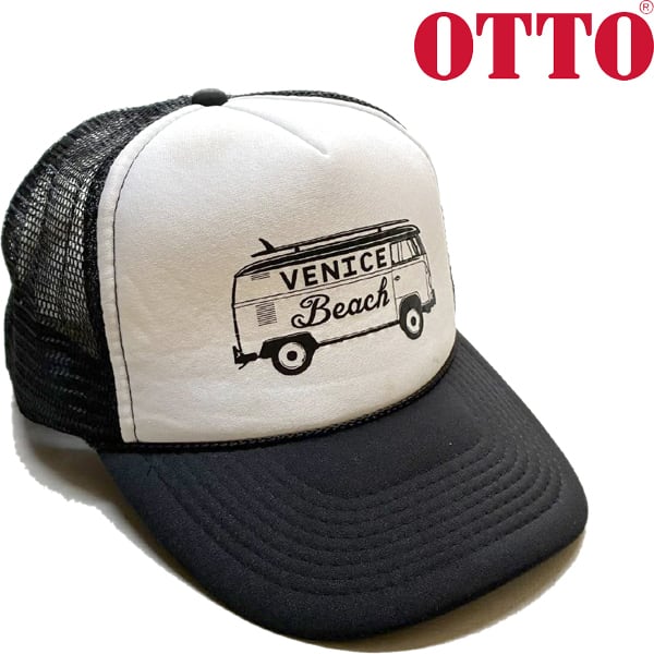 1点物◇オットOTTO白黒ツートン帽子メッシュキャップ古着メンズ